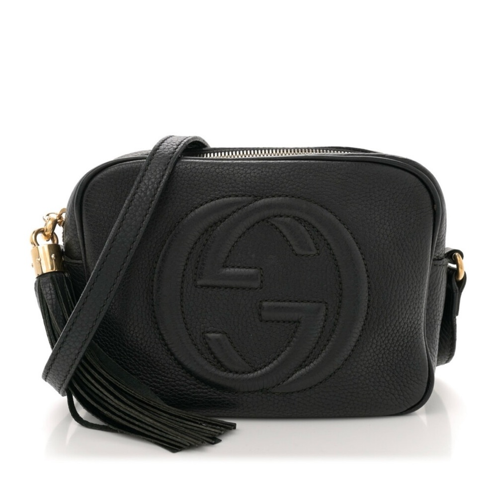 Gucci Black Pebbled Calfskin Small SoHo Disco Bag with Tassel - Picture 2 of 14